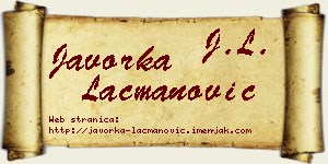 Javorka Lacmanović vizit kartica
